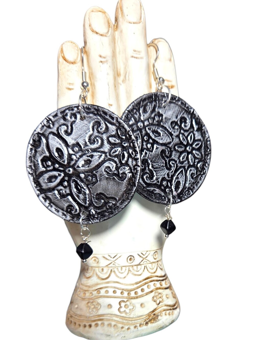 Recycled Art Earrings, Boho Dangle Earrings